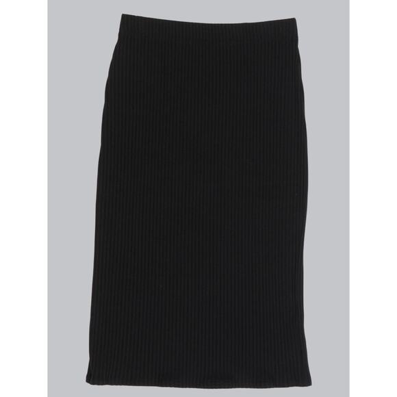 Eileen Fisher Tencel Stretch Rib Skirt XL Black Pull On Capsule Comfy Travel - Picture 1 of 5